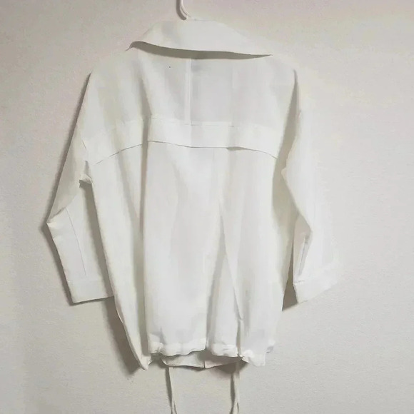 NWT NYDJ Optic White Snap Front Draw String Waist Jacket - Picture 2 of 8